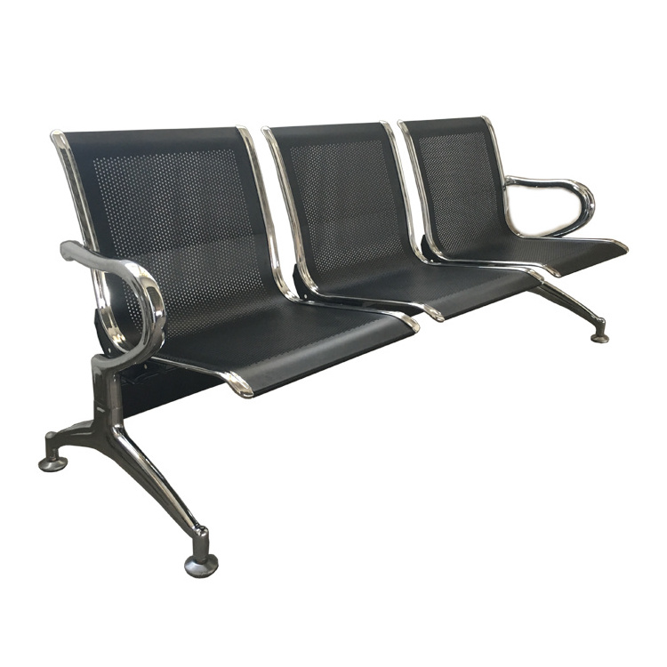 New airport waiting metal chair used hospital waiting room public waiting three seats chair