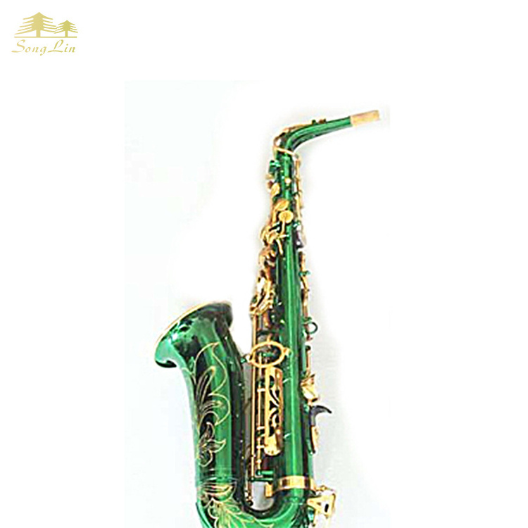 green plated body and gold lacquer alto saxophone