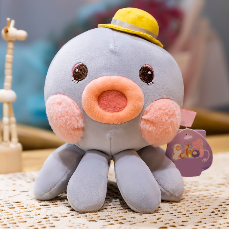 Songshan Toys peluches 2024 New custom cute plush stuffed soft Marine animal doll round cute octopus gift for children kids girl