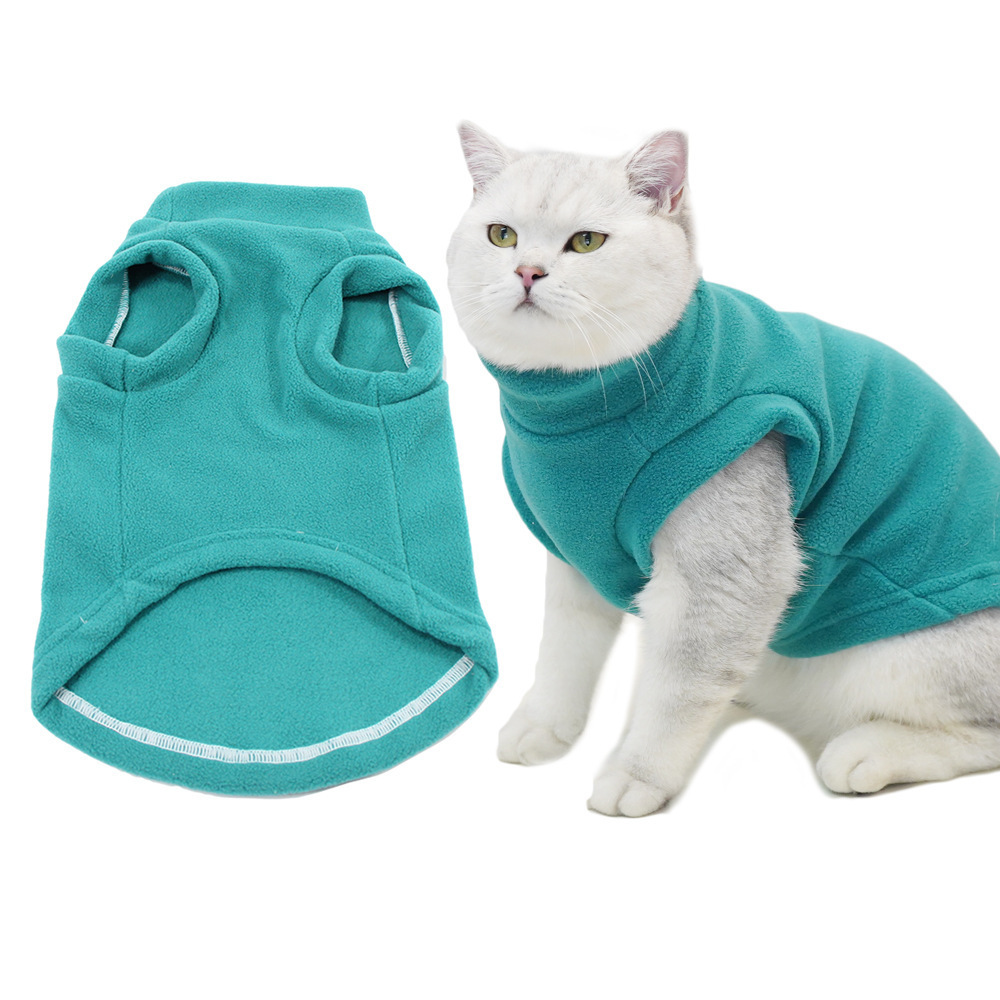 songshan Toys ODM OEM Wholesale Fashion Cat Clothes Pet winter custom luxury Dog Cat Warm Pet Pink Green Blue Sweat shirt Vest