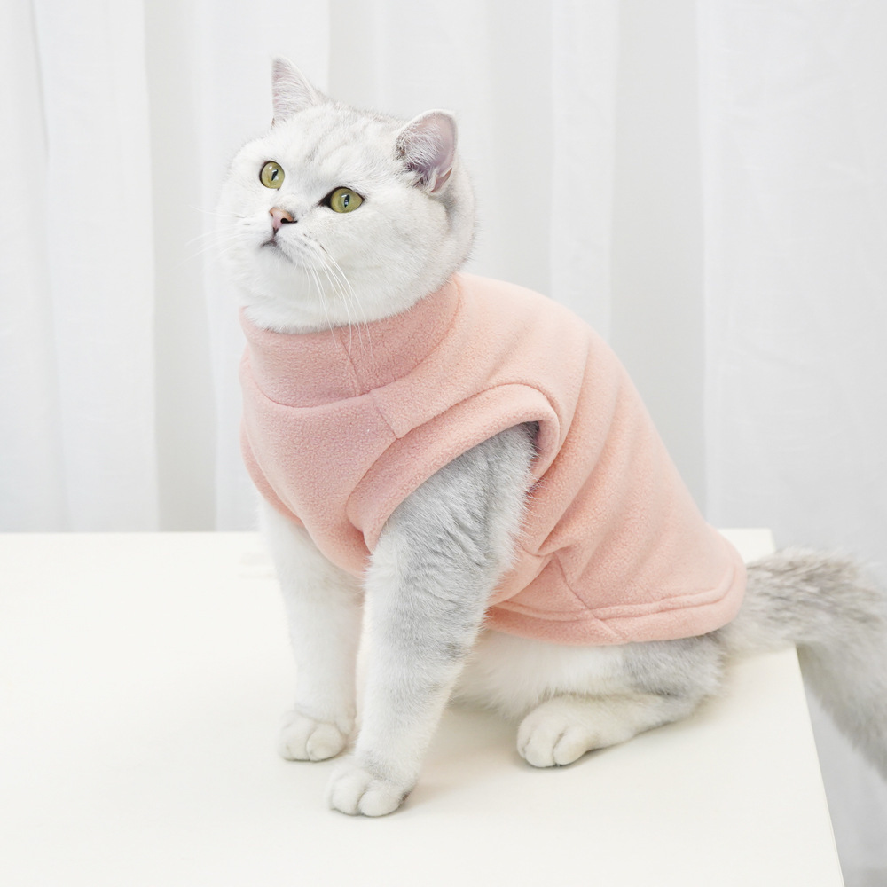 songshan Toys ODM OEM Wholesale Fashion Cat Clothes Pet winter custom luxury Dog Cat Warm Pet Pink Green Blue Sweat shirt Vest