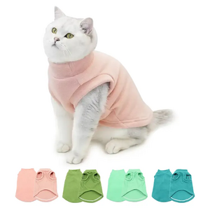 songshan Toys ODM OEM Wholesale Fashion Cat Clothes Pet winter custom luxury Dog Cat Warm Pet Pink Green Blue Sweat shirt Vest