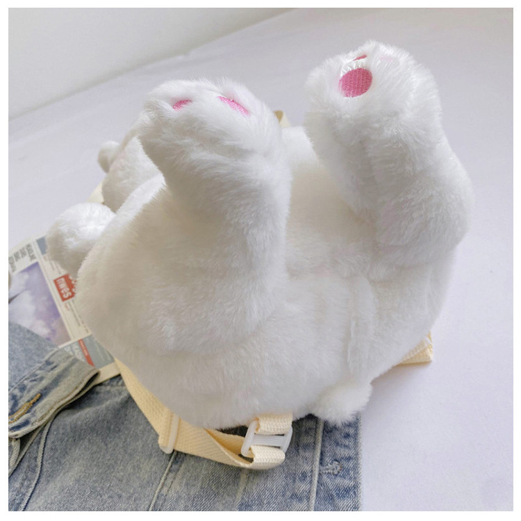 SongshanToys Custom cartoon cute bunny plush backpack white duck rabbit animal backpack for kids