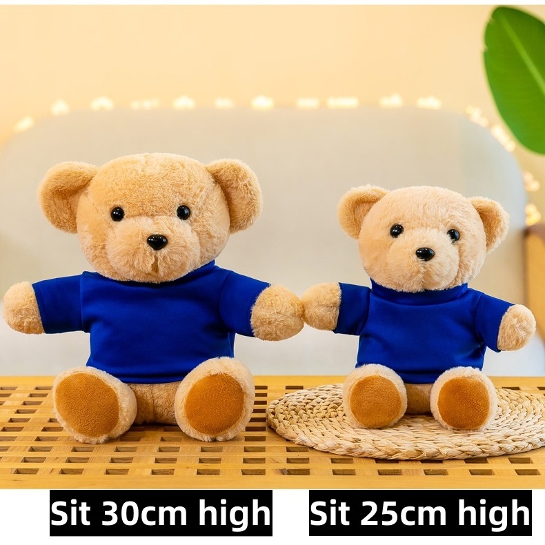 Songshan Toys Cheap Promotional Gifts white black shirt Custom Cute Stuffed Animal Custom Logo Plush Teddy Bear with T-shirt