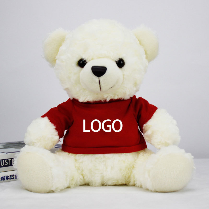 Customised Logo Child Plush Toy Teddy Bear With T-shirt Wholesales Gifts 12 inch Teddy Bear Stuffed Dolls