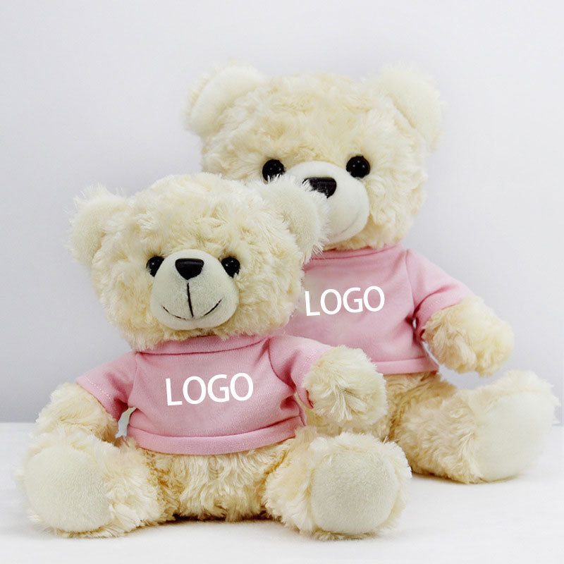 Customised Logo Child Plush Toy Teddy Bear With T-shirt Wholesales Gifts 12 inch Teddy Bear Stuffed Dolls