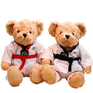 peluches plushies plush OEM Customised logo Bear Toy Martial arts club activity gift Taekwondo teddy bear stuffed toys