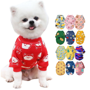 Cute Cartoon Pet Clothing winter cloth shirt dog hoodie & fall Casual Vests Cat Puppy Dog Clothes for Small Pets