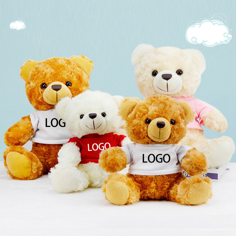 Customised Logo Child Plush Toy Teddy Bear With T-shirt Wholesales Gifts 12 inch Teddy Bear Stuffed Dolls