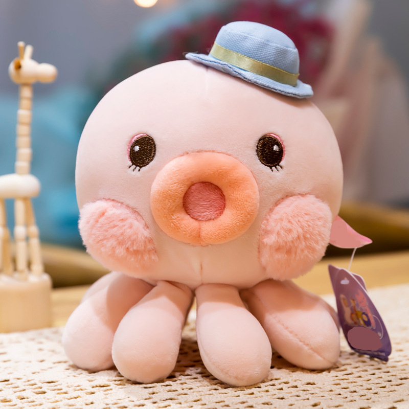 Songshan Toys peluches 2024 New custom cute plush stuffed soft Marine animal doll round cute octopus gift for children kids girl