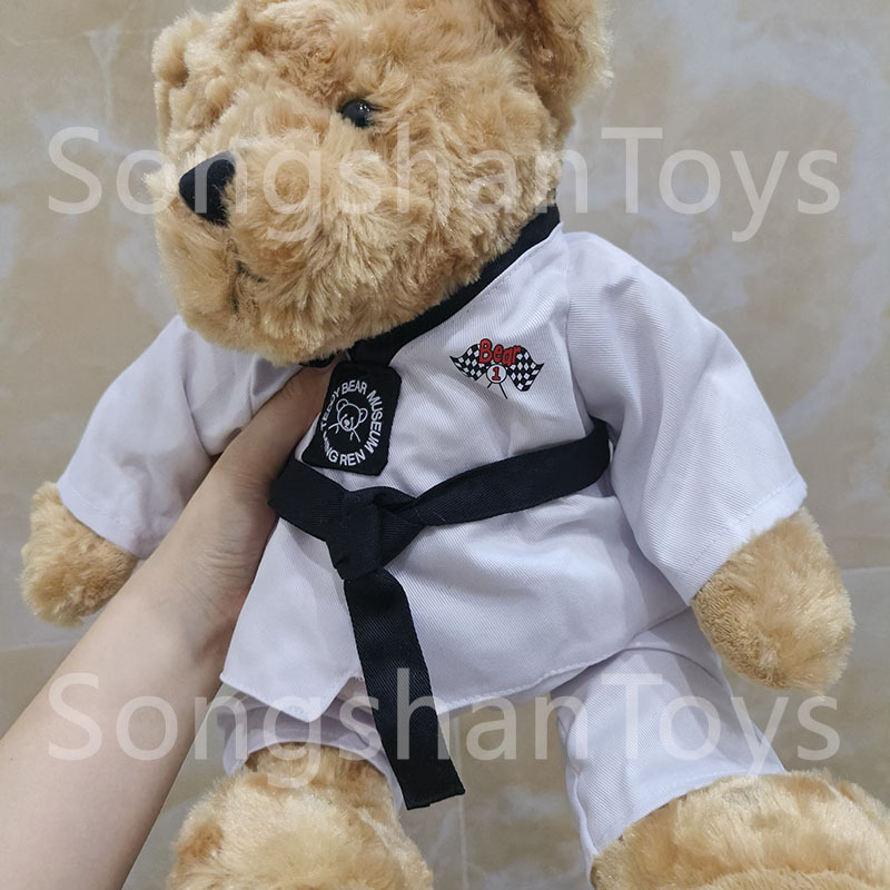 peluches plushies plush OEM Customised logo Bear Toy Martial arts club activity gift Taekwondo teddy bear stuffed toys