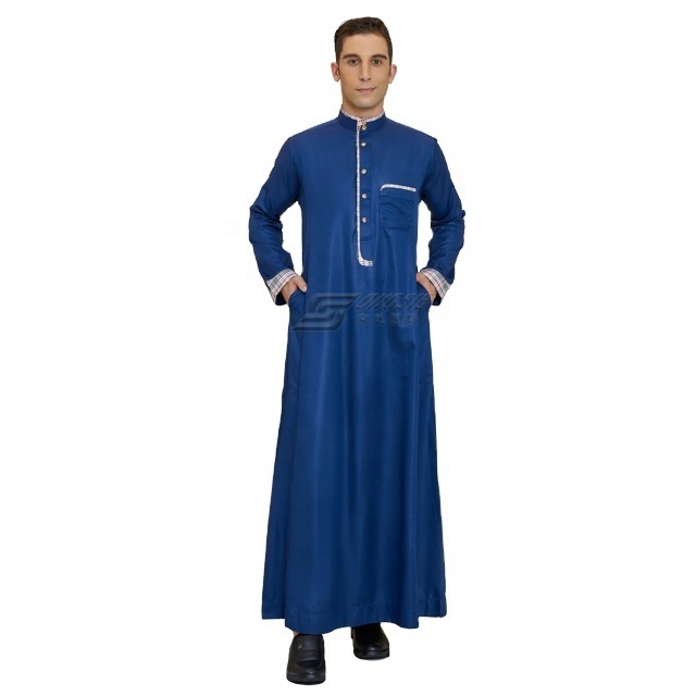 Professional Manufacturer Arabic Qatar Robe Islamic Clothing Ramadan Thobe Long Sleeve Jubbah Dubai Abaya