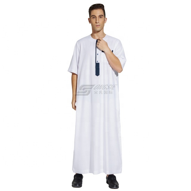 Moroccan Men's Robes Thobe  New Long-Sleeved Cotton Men's Robes Wholesale Muslim Men's Thobe