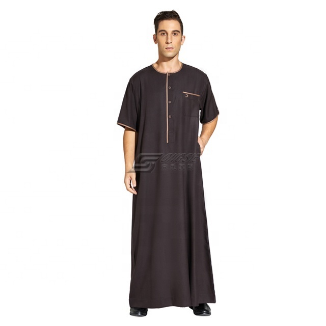 Moroccan Men's Robes Thobe  New Long-Sleeved Cotton Men's Robes Wholesale Muslim Men's Thobe