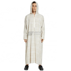 Moroccan Men's Robes Thobe  New Long-Sleeved Cotton Men's Robes Wholesale Muslim Men's Thobe