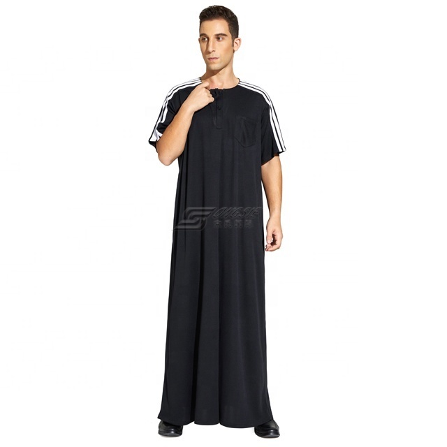 Moroccan Men's Robes Thobe  New Long-Sleeved Cotton Men's Robes Wholesale Muslim Men's Thobe