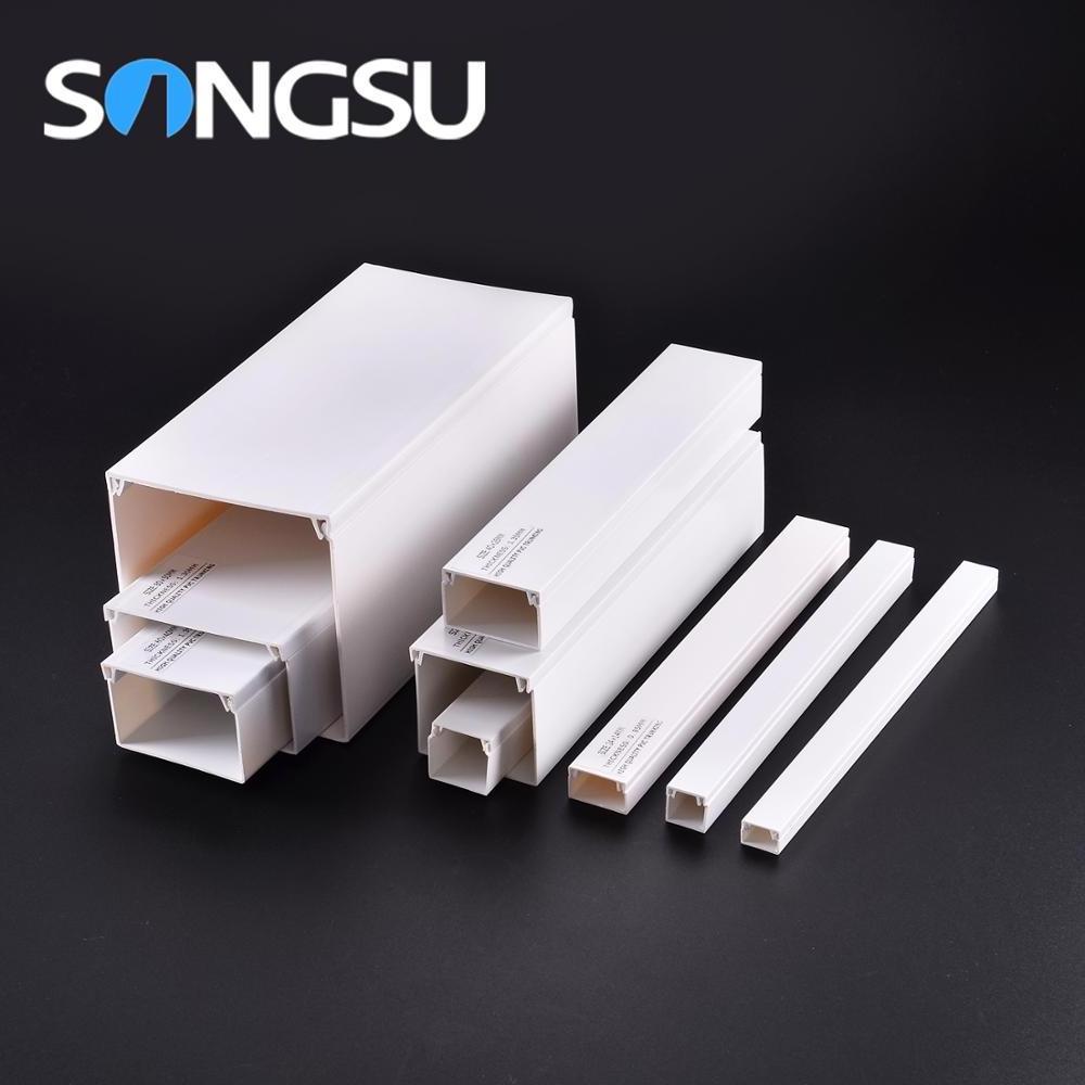 Different Size Fire-Proof 16X16 25X16 40X25 50X50 Plastic Electrical Wiring Cable Ducts Pvc Cable Trunking