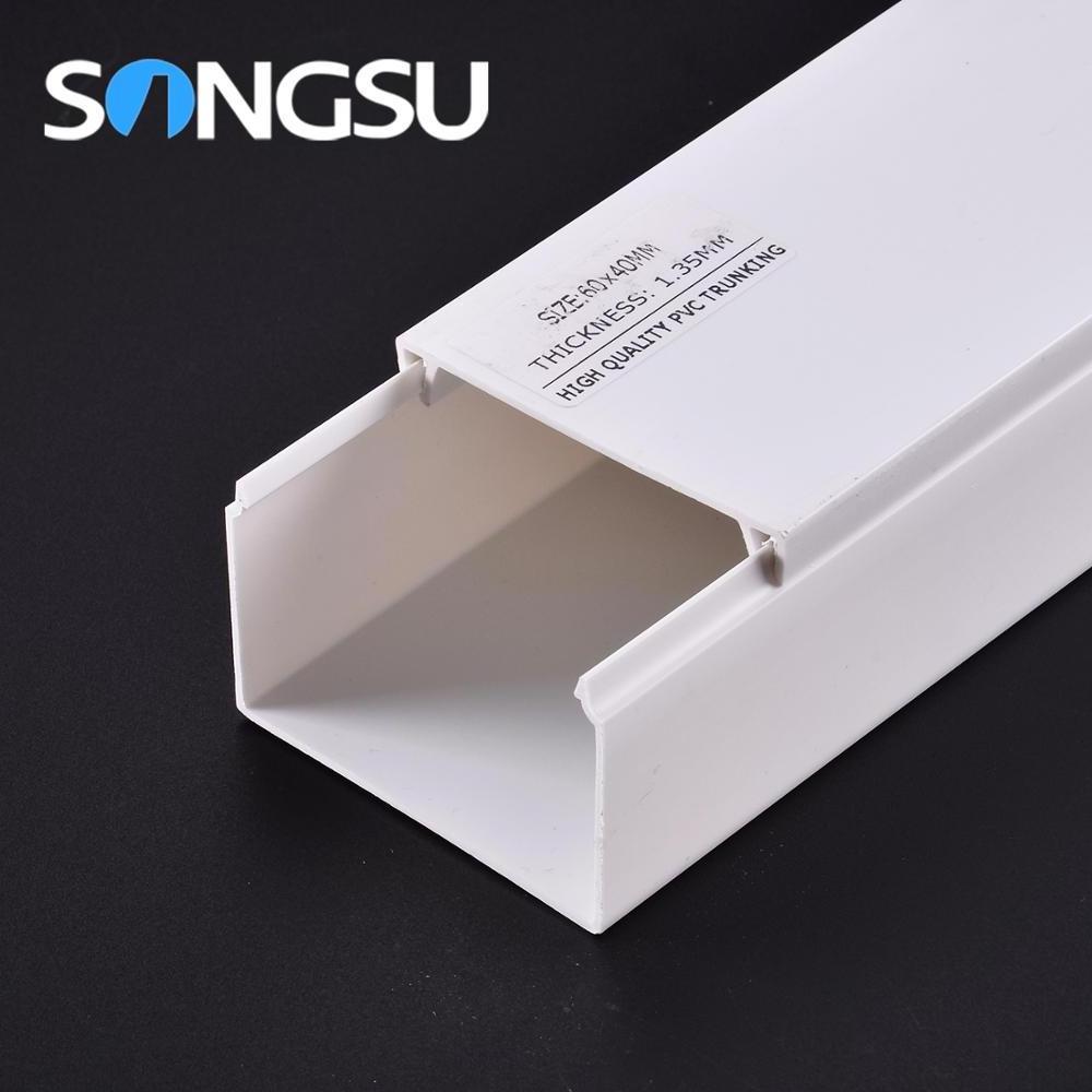 Factory Wholesale Cheap Rectangle PVC Cable Trunking Pipe/Trunk Cover Pvc