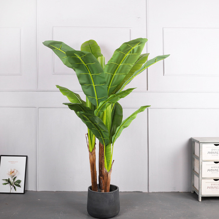 Indoor Garden Decorative Giant Greenery Artificial Banana Traveller Plants Tree