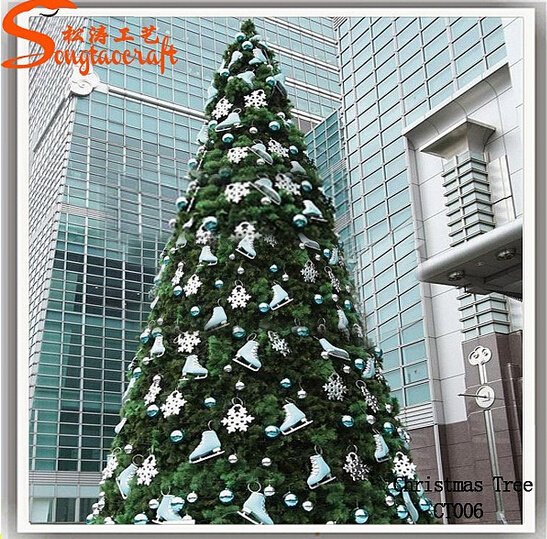 Large Led Artificial Giant Christmas Tree Stand Christmas Decoration Supplies for Decoration on Christmas Ornament Wooden Carton