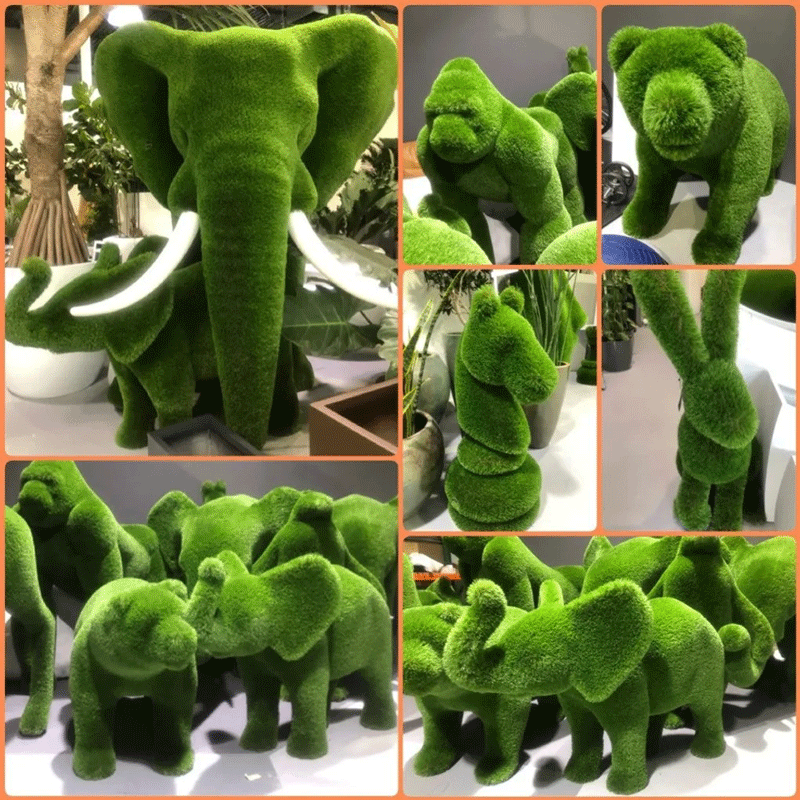 Artificial Grass Sculpture Tropical Animals Synthetic Grass Turf Outdoor Decoration Ornaments Artificial Grass for Garden