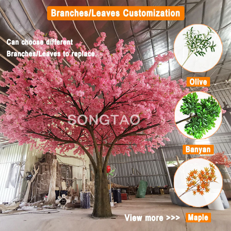 New products large flower tree 3.3m high and 6m wide full japanese artificial cherry blossom tree for decor