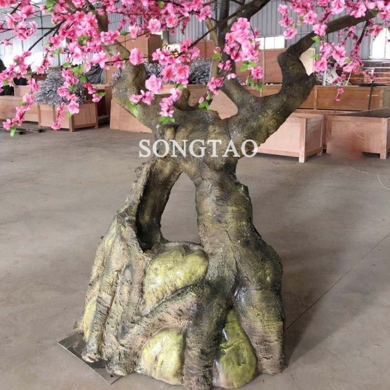 artificial peach blossom tree plastic flower cherry blossom branches wholesale christmas led flower tree light blossom lights