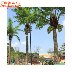 home & garden new style outdoor green plastic dry coconut tree fiber glass king coconut tree for sale and decoration