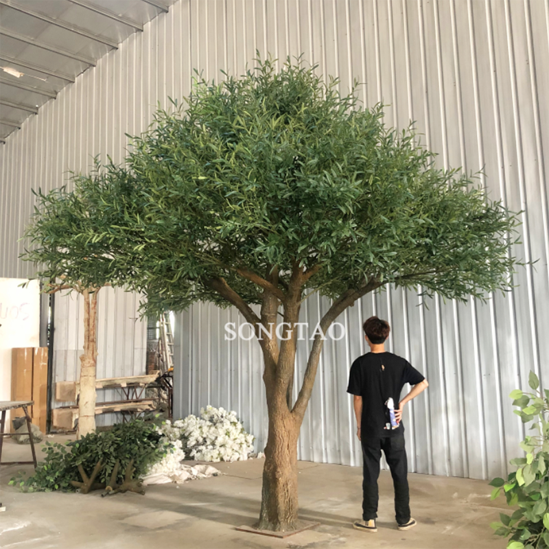 6Ft to 10Ft Factory Price Fiberglass Durable Artificial Green Olive Tree Small Bonsai Plants Fake Green Olive Trees