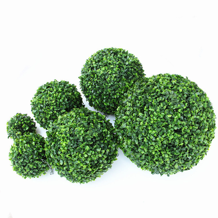 Wholesale Uv Proof 60 Cm Fake Hanging Boxwood Shrub Plant Artificial Grass Balls For Indoor Decor