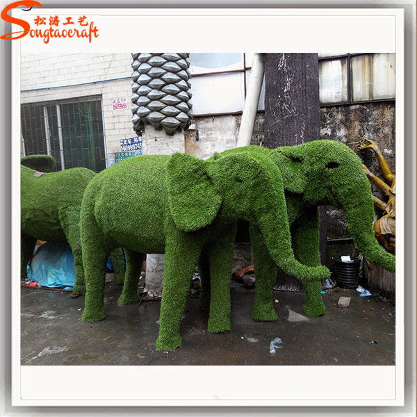 metal wire frame artificial grass elephant topiary cutter animals plant