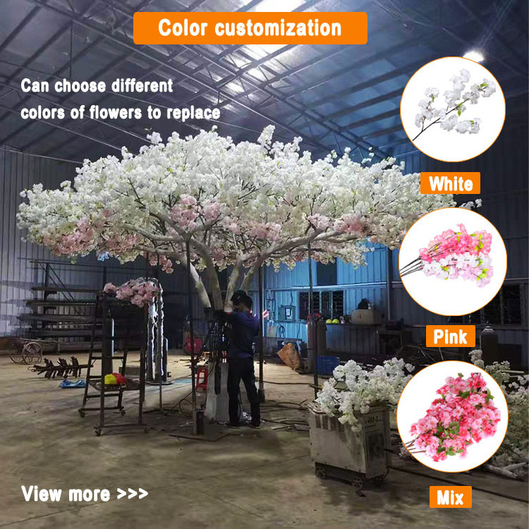 New products large flower tree 3.3m high and 6m wide full japanese artificial cherry blossom tree for decor