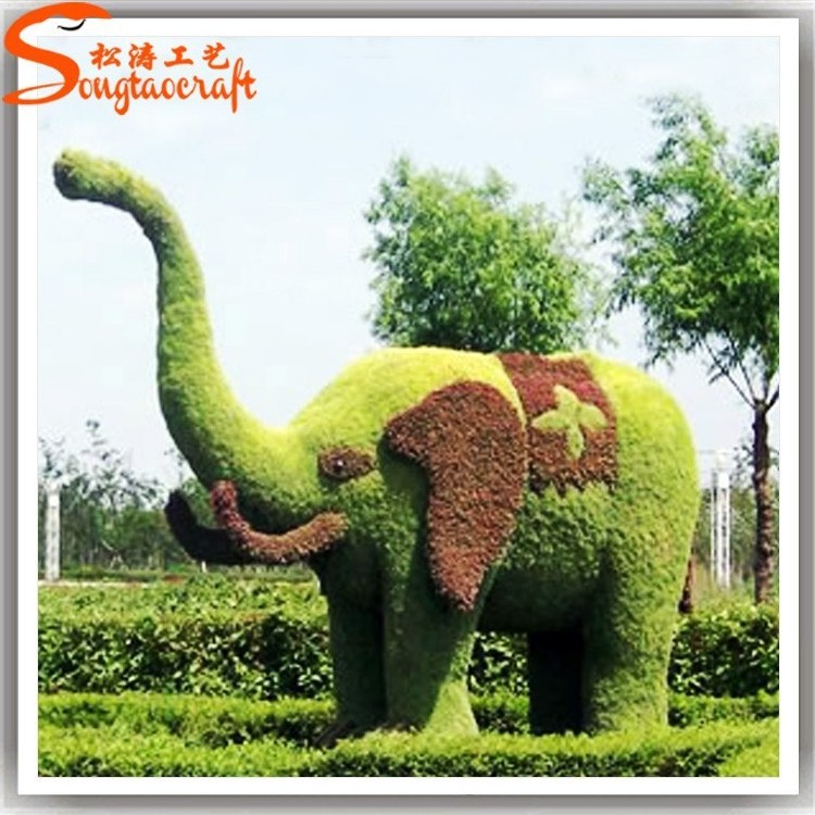 Cheap customized green artificial animal topiary wire frame for landscaping