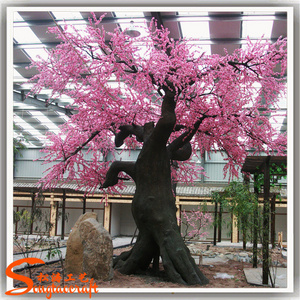 Pink artificial cherry blossom tree large decorative blossom tree peach flower trees of restaurant decoration