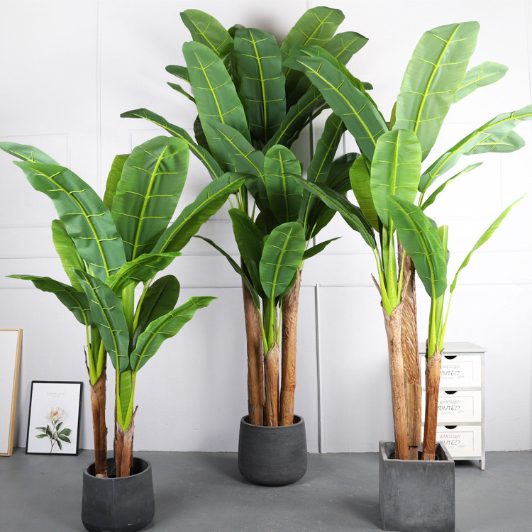 Indoor Garden Decorative Giant Greenery Artificial Banana Traveller Plants Tree