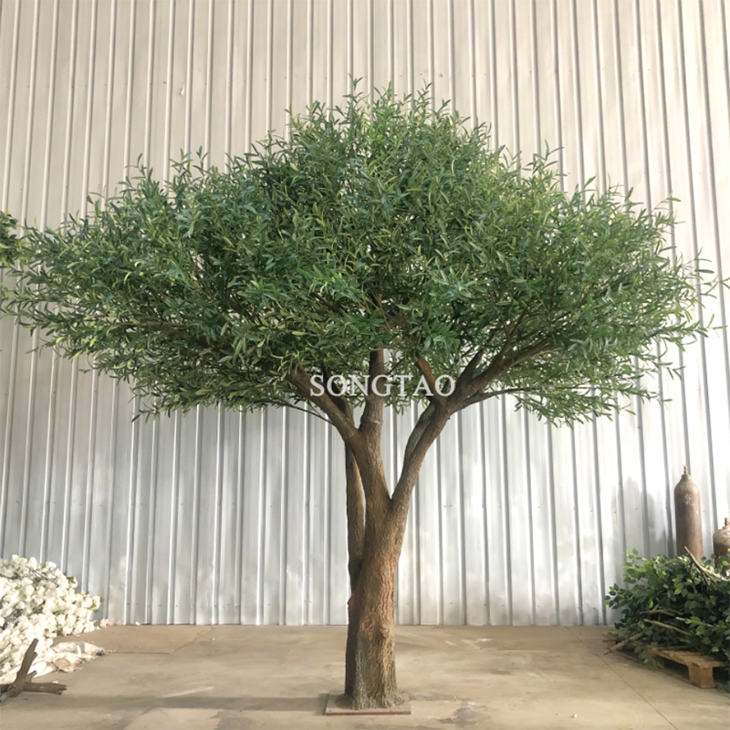 6Ft to 10Ft Factory Price Fiberglass Durable Artificial Green Olive Tree Small Bonsai Plants Fake Green Olive Trees