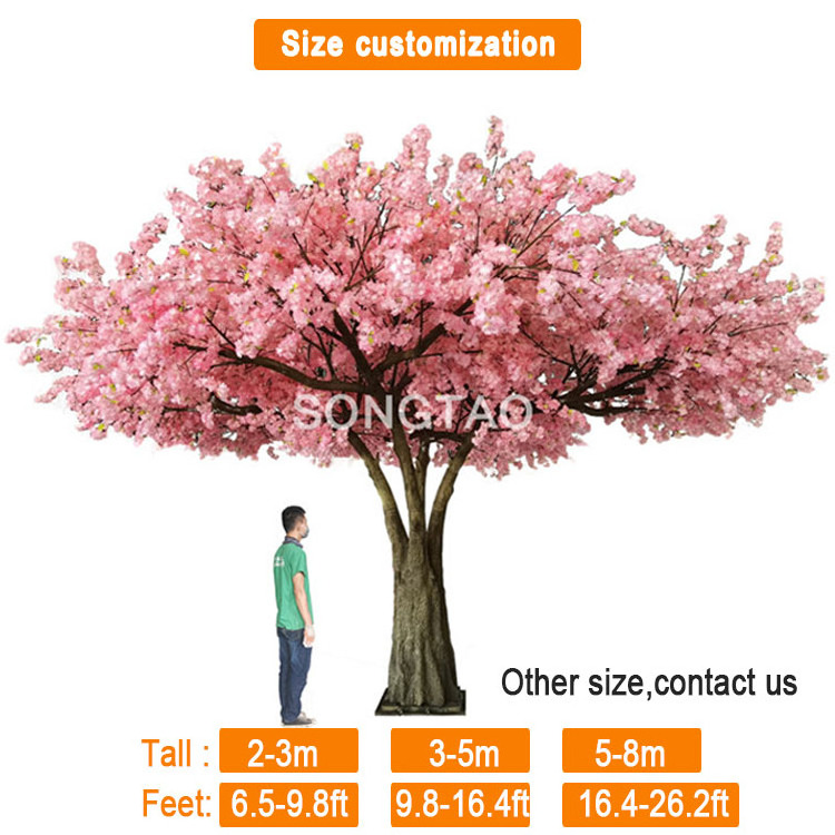 New products large flower tree 3.3m high and 6m wide full japanese artificial cherry blossom tree for decor