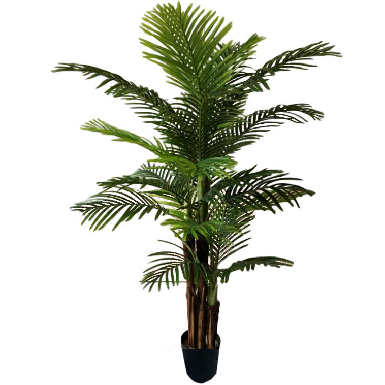 Cheap Tall Plastic Mini Bonsai Ornamental Tree Fake Pvc Artificial Palm Plant With Flower Pots