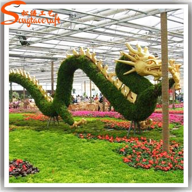 Cheap customized green artificial animal topiary wire frame for landscaping