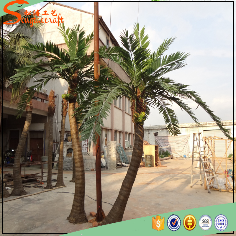 home & garden new style outdoor green plastic dry coconut tree fiber glass king coconut tree for sale and decoration