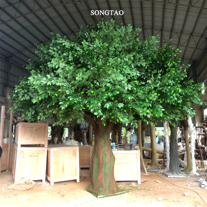 songtao factory Custom Cheap Hot Sale Big Shade Large Outdoor Artificial Trees Artificial Oak Trees Ficus Tree For Decoration