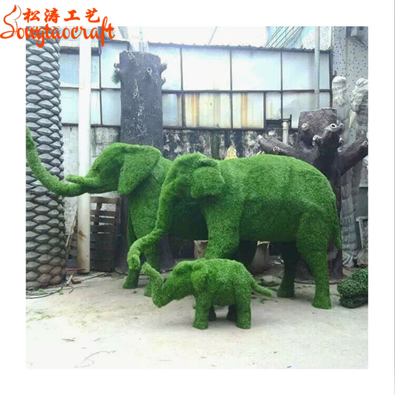 metal wire frame artificial grass elephant topiary cutter animals plant