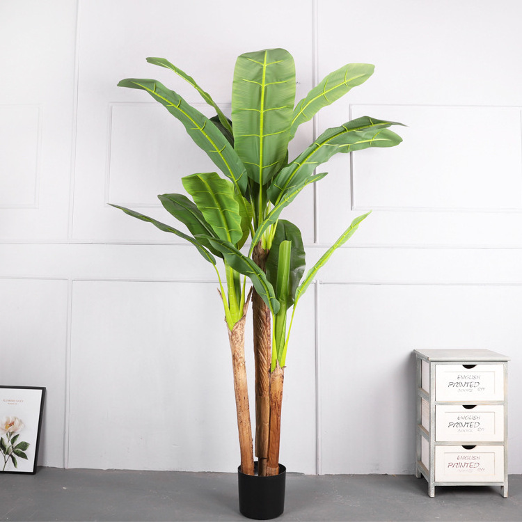 Indoor Garden Decorative Giant Greenery Artificial Banana Traveller Plants Tree