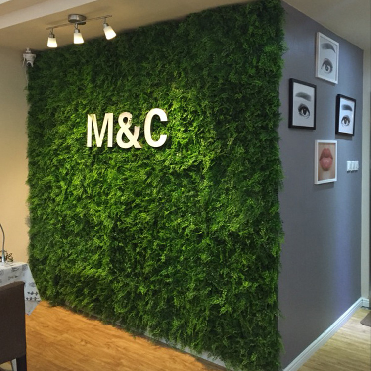 3D Interior Decorative Plastic green artificial turf decorative wall artificial plant for wall