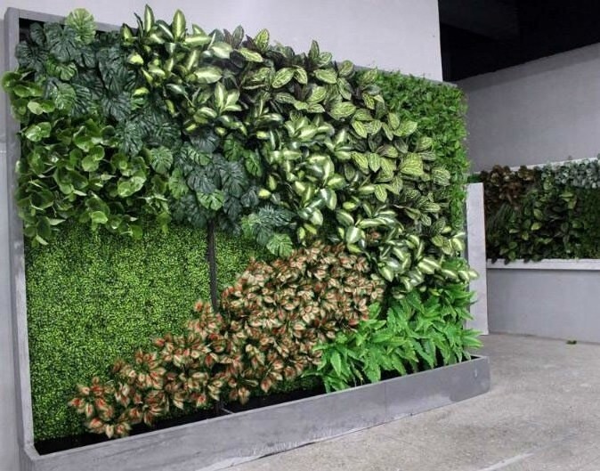 3D Interior Decorative Plastic green artificial turf decorative wall artificial plant for wall