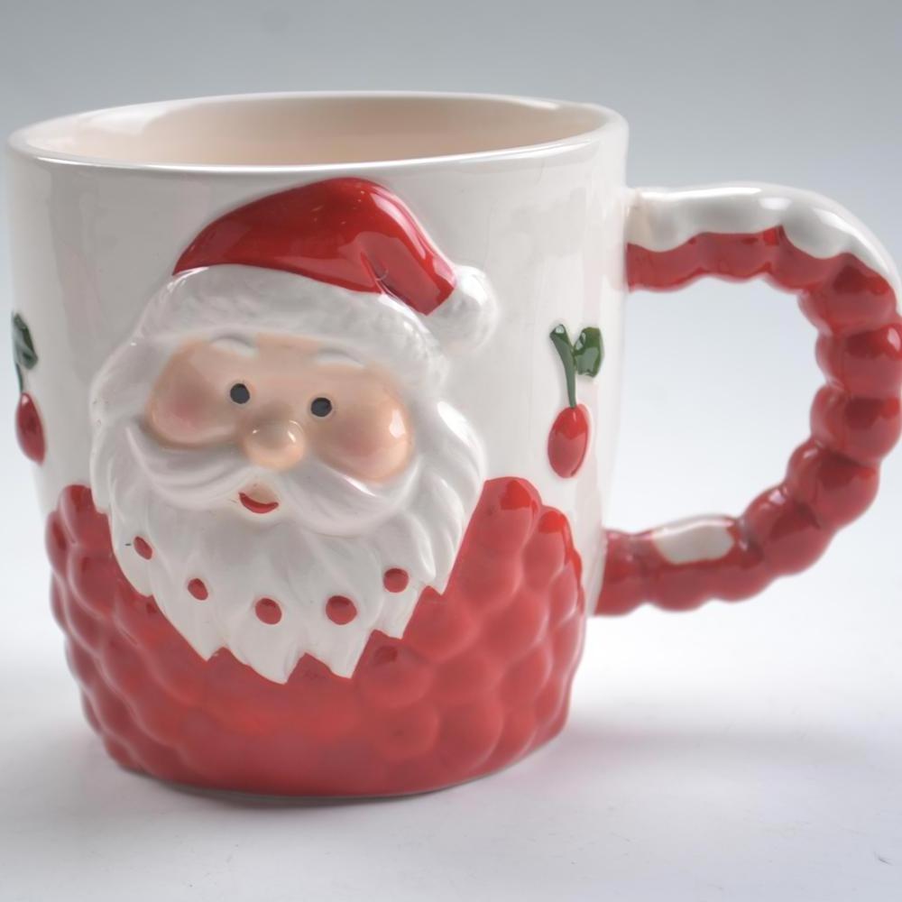 Custom  Bulk Santa Claus Design 3D christmas ornaments ceramic mug