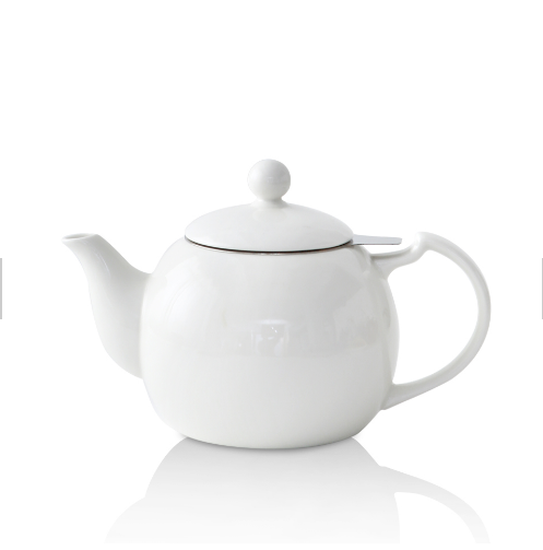 18oz Custom Design Ceramic Teapot with Stainless Steel Infuser Size and shape can be customized