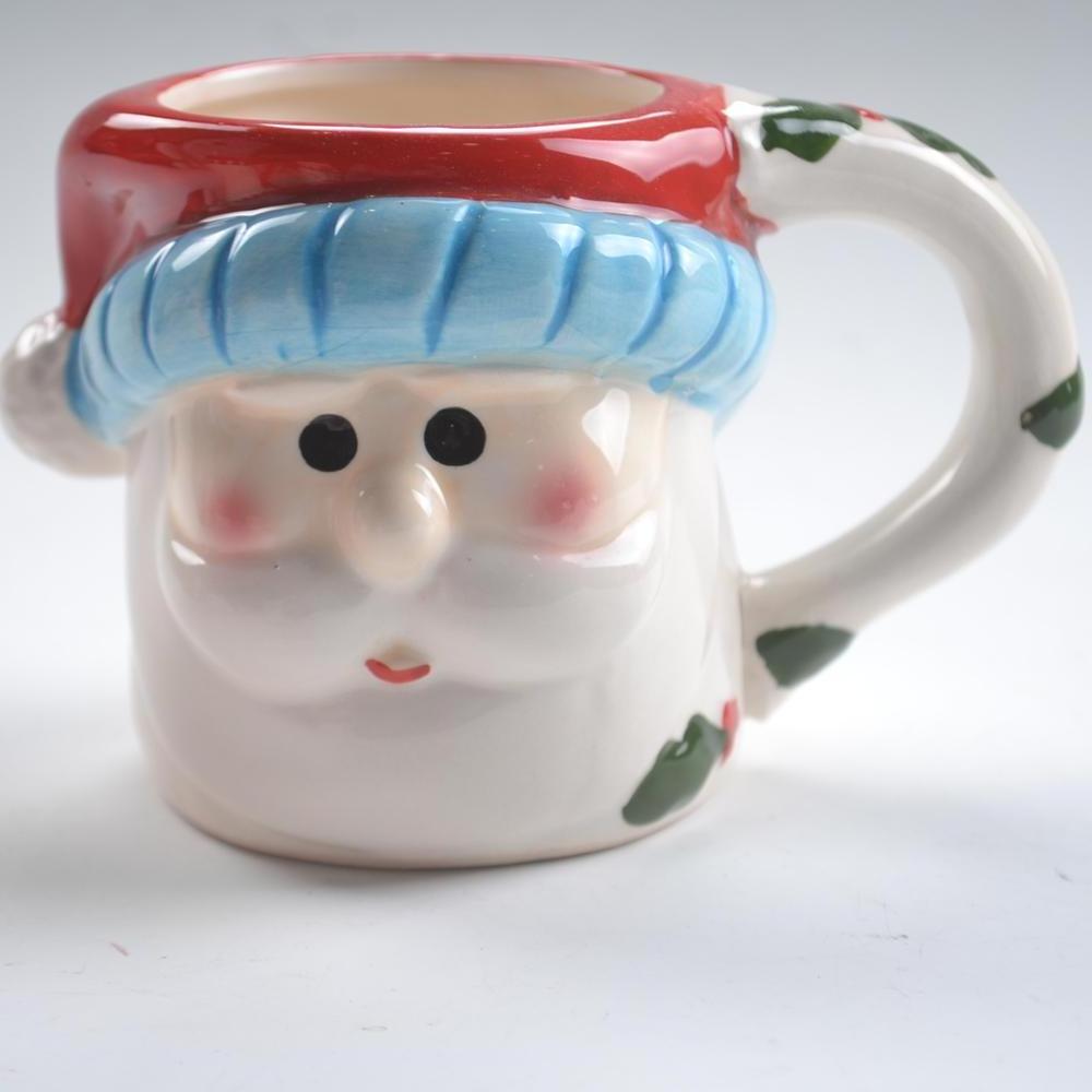 Custom  Bulk Santa Claus Design 3D christmas ornaments ceramic mug