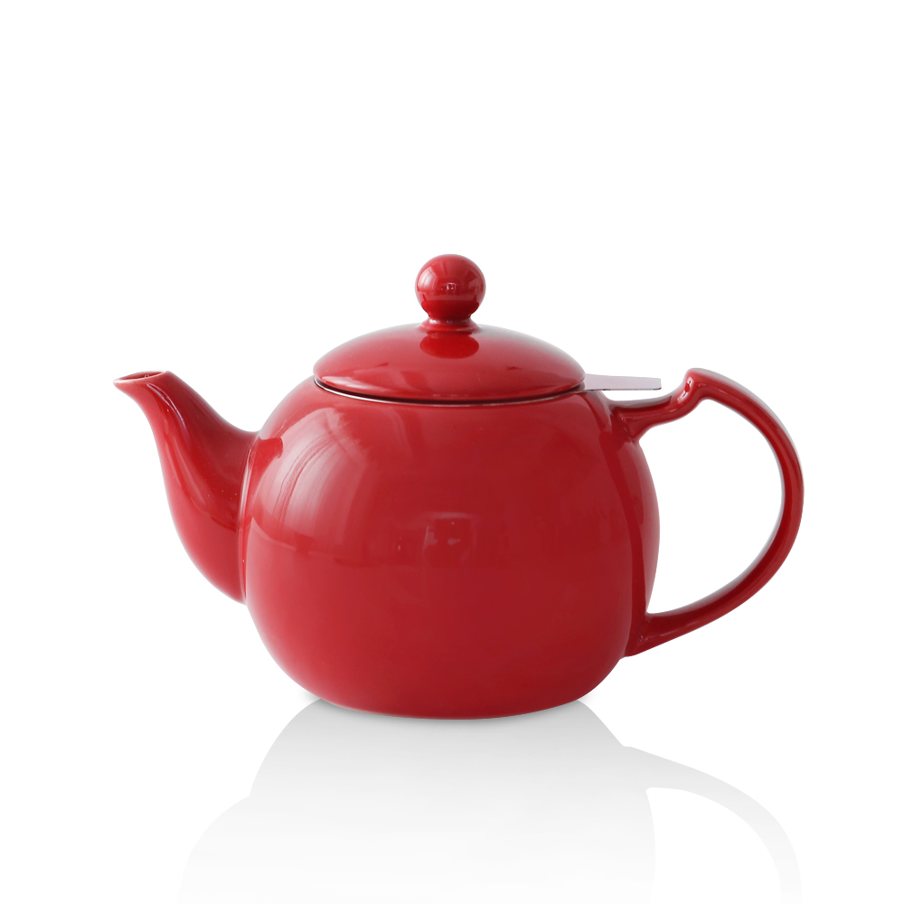 18oz Custom Design Ceramic Teapot with Stainless Steel Infuser Size and shape can be customized