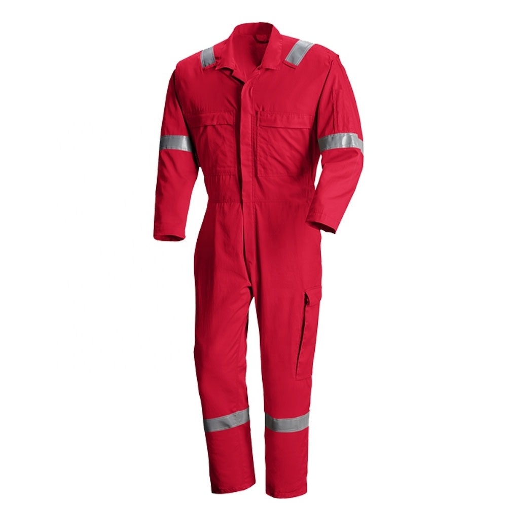 Wholesale Men Safety Fire Retardant Coverall Industrial Workwear Mechanics Oil Resistant Fireproof Working FR Coveralls